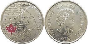 Канада юбилейная монета 25 центов 2013