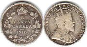 монета Канада 5 центов 1910