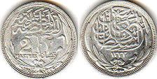 монета Египет 2 пиастра 1917