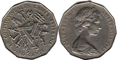 монета Австралия 50 центов 1982