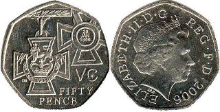 монета Великобритания 50 пенсов 2006