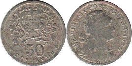 монета Португальские Азоры 50 сентаво 1935