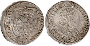 монета Эттинген 6 крейцеров 1675