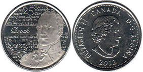 Канада юбилейная монета 25 центов 2012