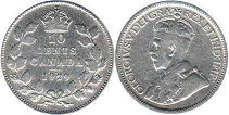 монета Канада 10 центов 1929