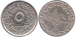 монета Египет 5/10 куруша 1911