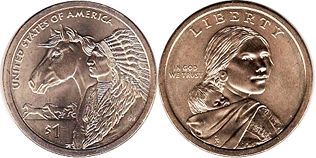 США монета 1 доллар 2012