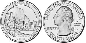 США монета США квотер Прекрасная Америка 2010