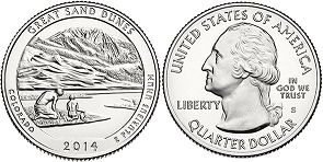 США монета США квотер Прекрасная Америка 2014