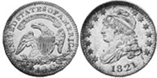 США монета дайм 1821