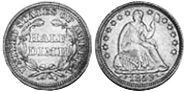 США монета полдайма 1853