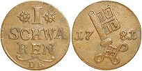 монета Бремен 1 swaren 1372-1395