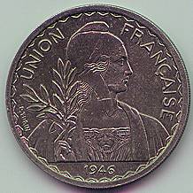 Французский Союз 1 пиастр 1946 монета, аверс