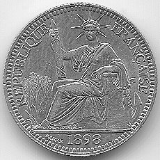 Французский Индокитай 10 центов 1898 серебро монета, аверс Французский Индокитай 10 центов 1898 серебро монета, аверс