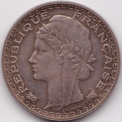 Французский Индокитай 1 пиастр 1931 essai серебро монета, аверс Французский Индокитай 1 пиастр 1931 essai серебро монета, аверс