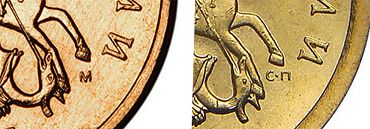 Обозначение монетного двора на копейках