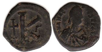 монета Византия Анастасий I 1/2 фоллиса