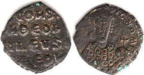 монета Византия Константин VII фоллис