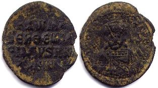 монета Византия Роман Лакапин фоллис