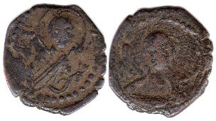 монета Византия Роман IV фоллис