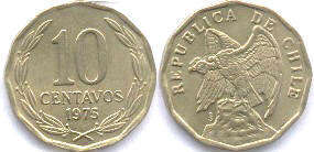 монета Чили 10 сентаво 1975