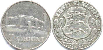 монета Эстония 2 кроны 1930