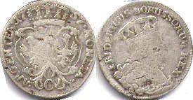 монета Пруссия 6 грошенов 1757