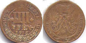монета Мюнстер 4 пфеннига 1715