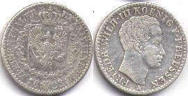 монета Пруссия 1/6 талера 1822