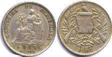 монета Гватемала 1/4 реала 1901