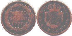 монета Милан 1/2 сольдо 1777