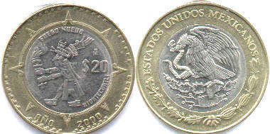 монета Мексика 20 песо 2000