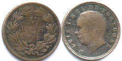 монета Португалия 5 рейс 1882