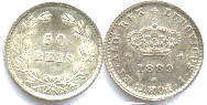 монета Португалия 50 рейс 1889