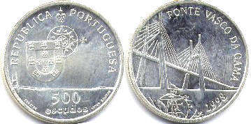 монета Португалия 500 эскудо 1998