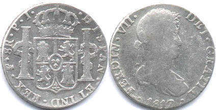 монета Рио-де-ла-Плата 8 реалов 1817