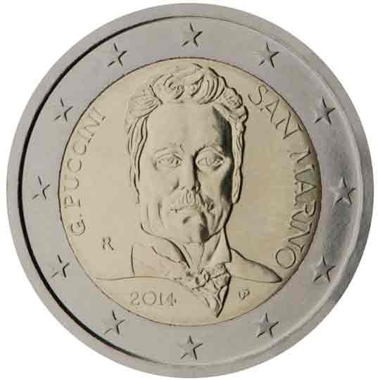 coin 2 euro 2014 San_Marino_Puccini