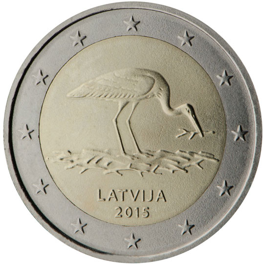 coin 2 euro 2015 Latvia_Stork