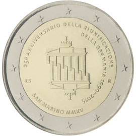 coin 2 euro 2015 San_Marino_25thGermanReunification