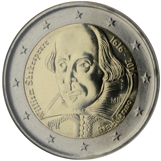 coin 2 euro 2016 san_marino_sheakspeare