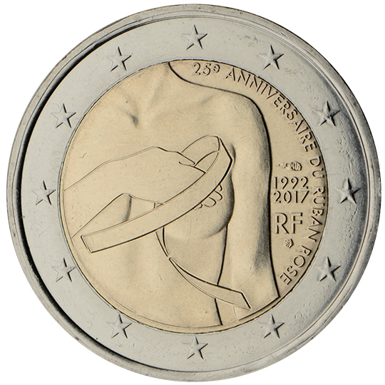 coin 2 euro 2017 France_pink_ribbon