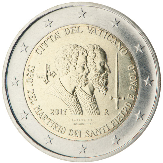 coin 2 euro 2017 Vatican_Saint_Peter_Saint_Paul