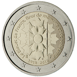 coin 2 euro 2018 france_cornflower