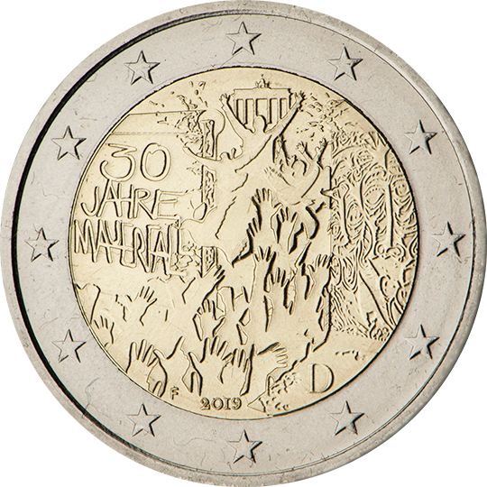coin 2 euro 2019 de_30anniv_fallBerlinwall