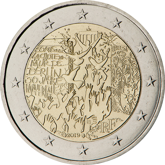 coin 2 euro 2019 fr_30anniv_fallBerlinwall