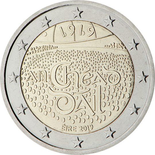 coin 2 euro 2019 ie_100anniv_Irishparliament