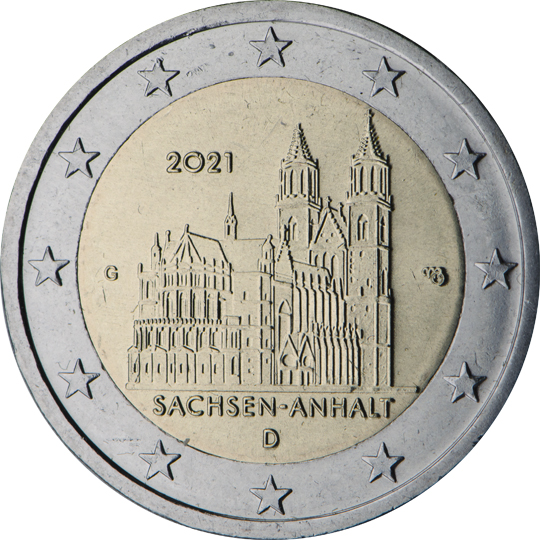 2 евро 2021 Sachsen-Anhalt