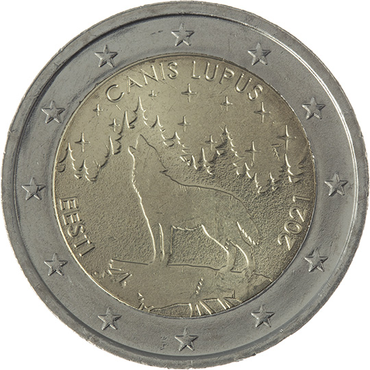 coin 2 euro 2021 estonia-wolf
