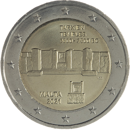 coin 2 euro 2021 mt_tarxien_temples_1