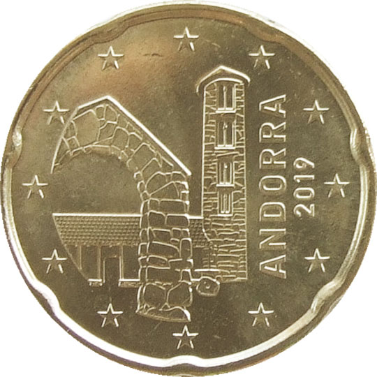 монета 20 евро центов Andorra